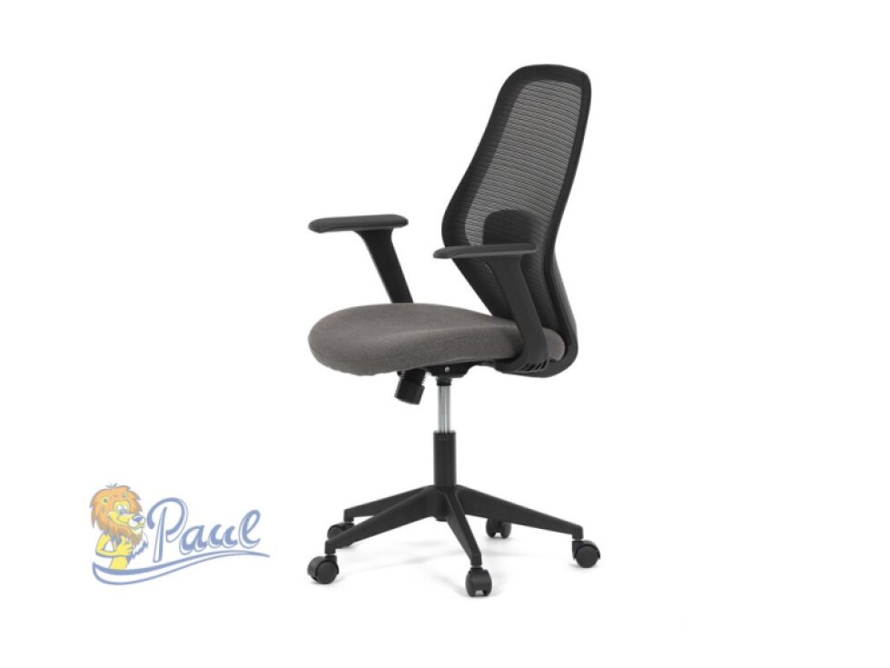 Židle kancelářská, látka černá, houpací mechanismus, kolečka pro tvrdé povrchy