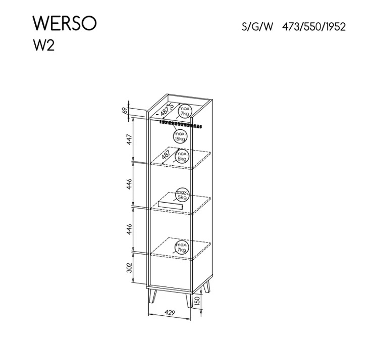 Šatní skříň Werso W2