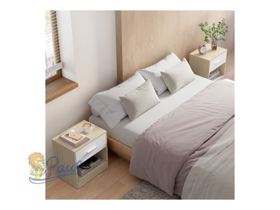 Odkládací stolek 39x28x41cm, mdf, bělený dub, ANT-E1081 BUK