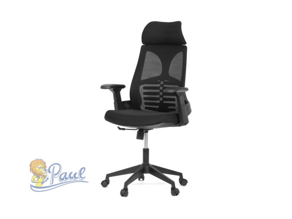 Židle kancelářská, černá MESH, plastový kříž