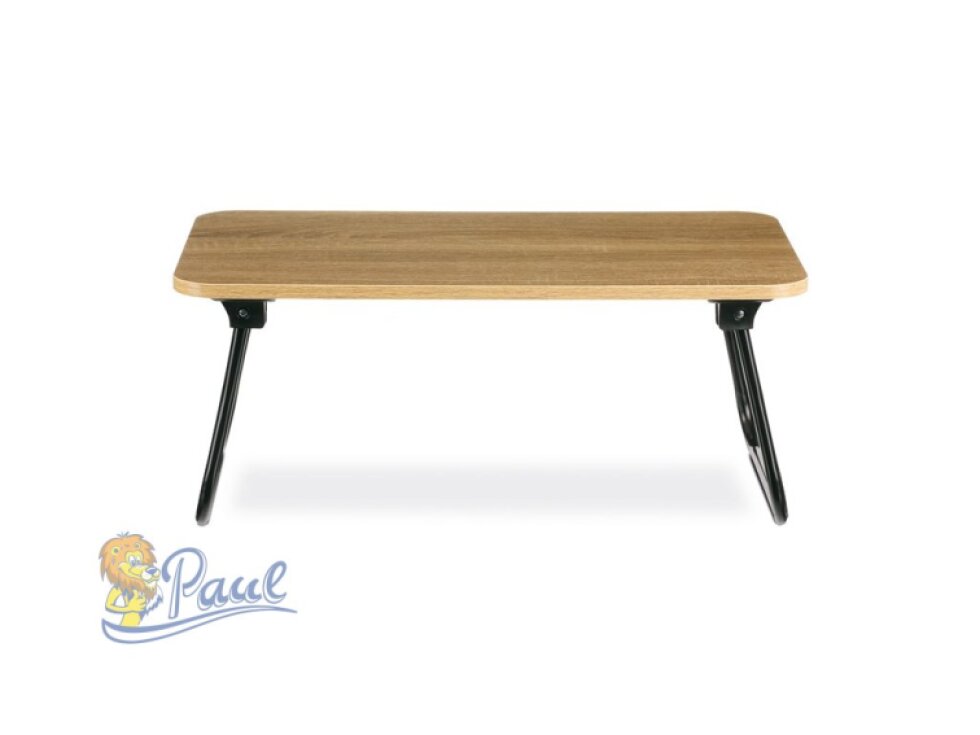 Skládací stolek na notebook, dekor dub, černý kov