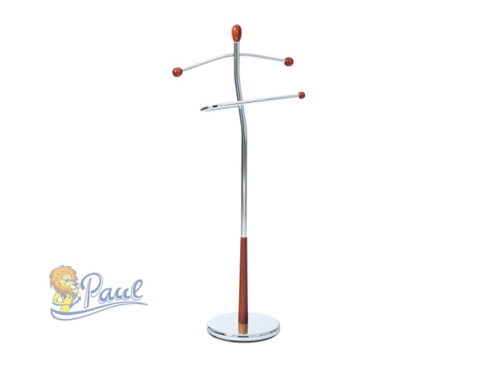 Němý sluha, výška 120 cm, masiv kaučukovník, hnědé moření, kov chrom, nos. 5 kg