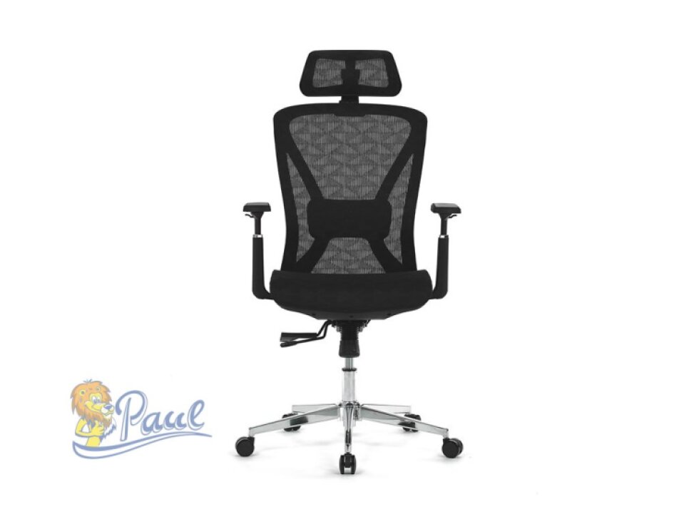 Kancelářská židle, černá MESH, kovový kříž