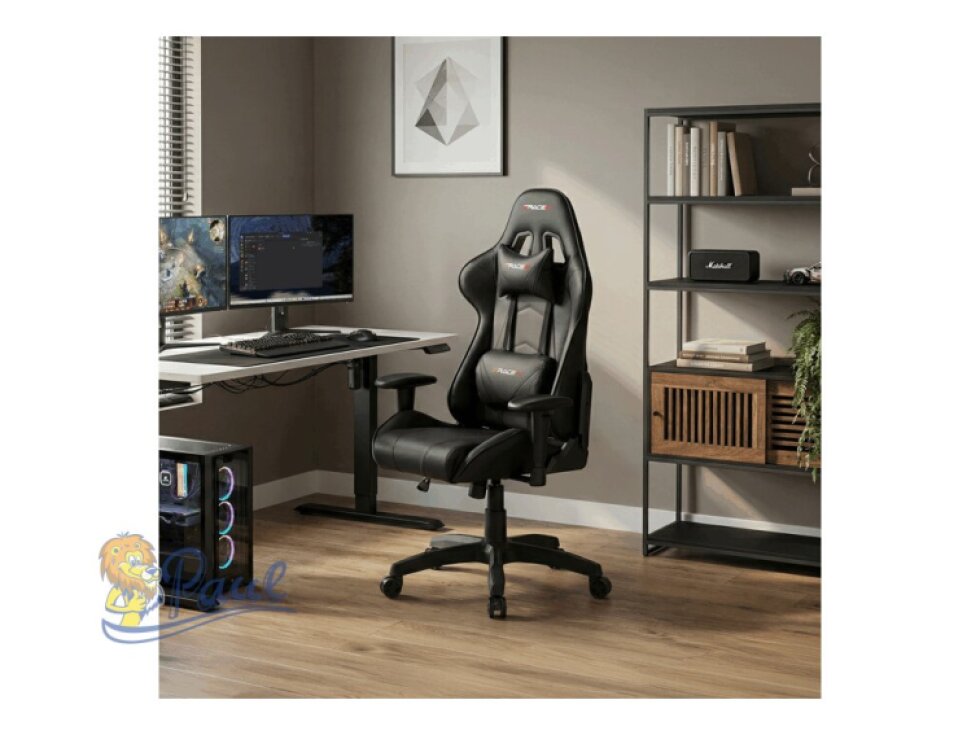 Kancelářská židle houpací mech., černá koženka, plast. kříž