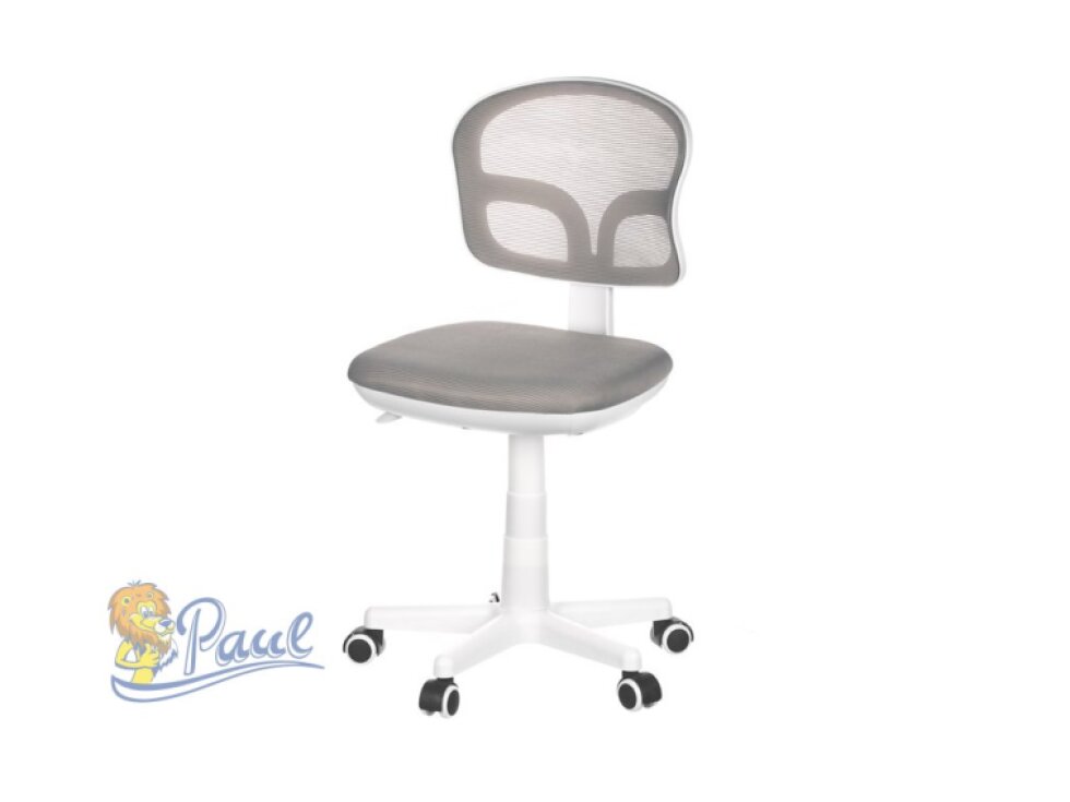 Dětská židle, šedá síťovina, černý plastový kříž, kolečka na tvrdé podlahy