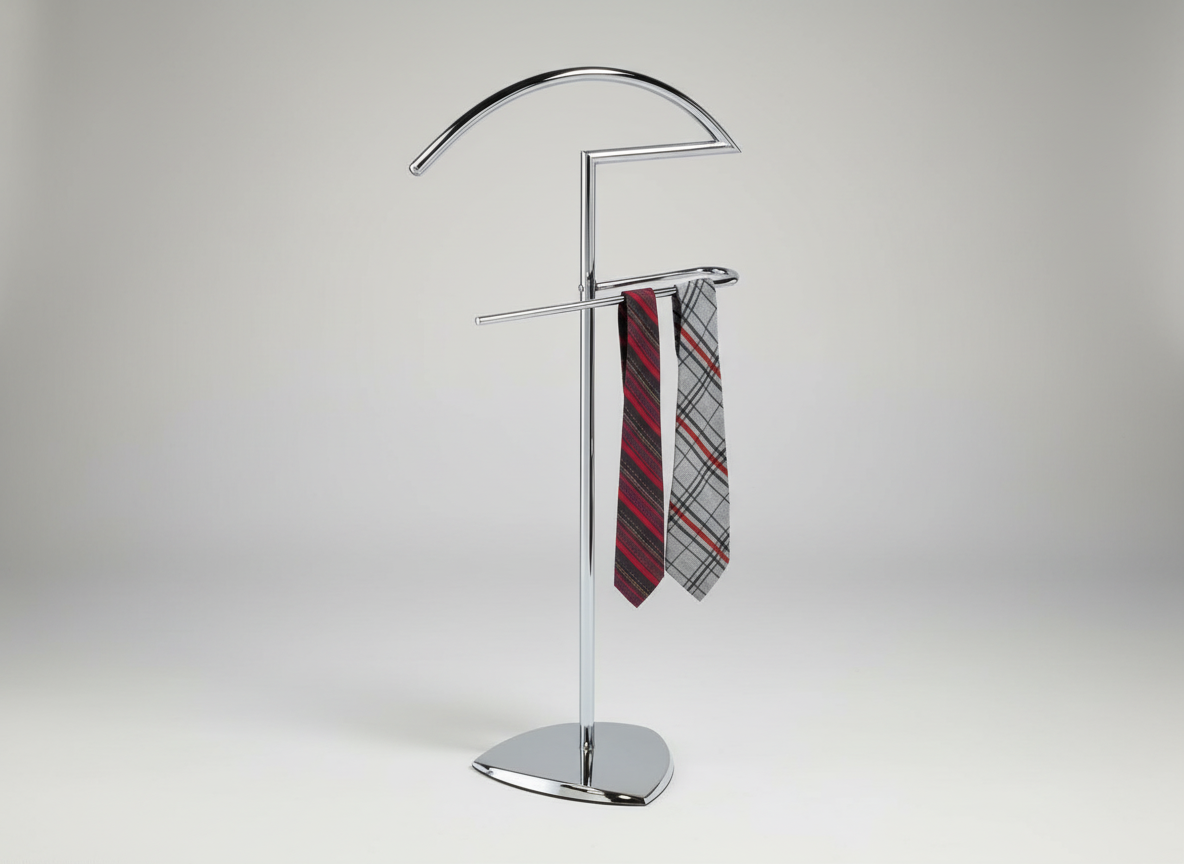 Němý sluha, výška 105 cm, kovová konstrukce, leský chrom, nosnost 5 kg