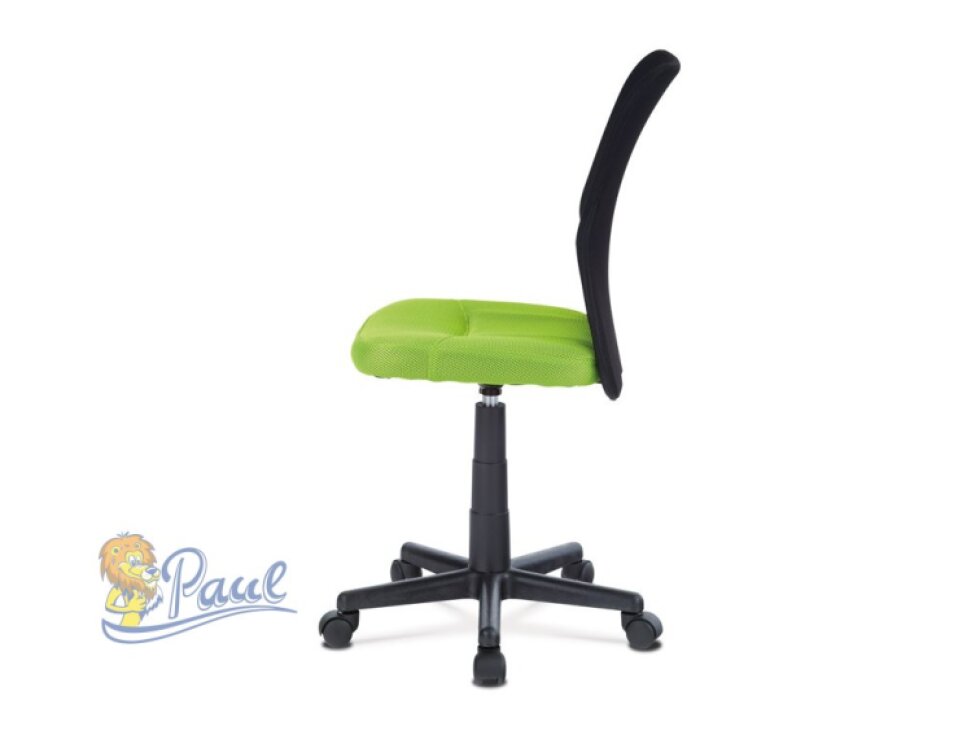 Kancelářská židle, zelená mesh, plastový kříž, síťovina černá