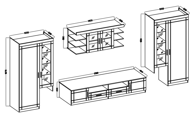 Obývací stěna Paris