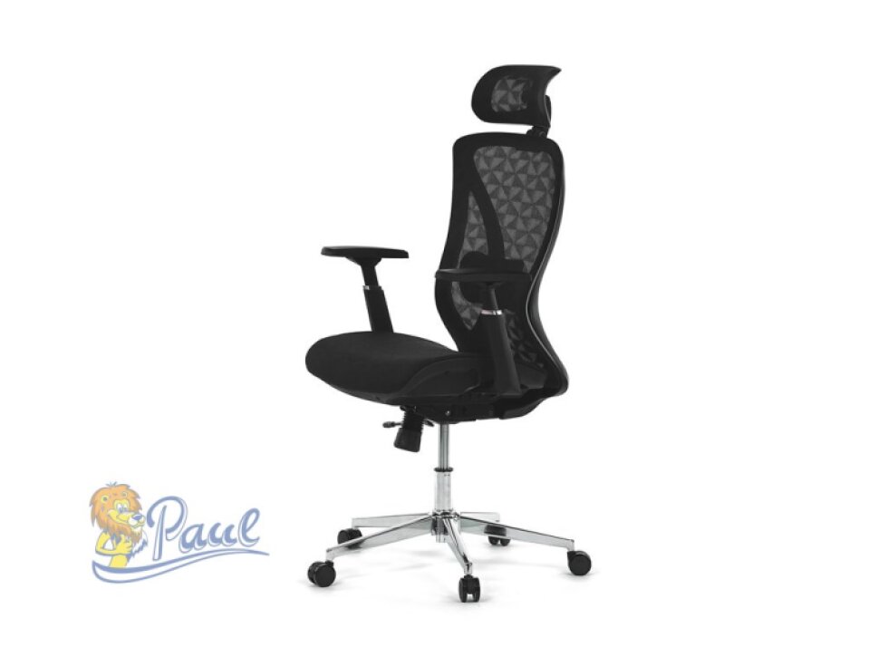 Kancelářská židle, černá MESH, kovový kříž