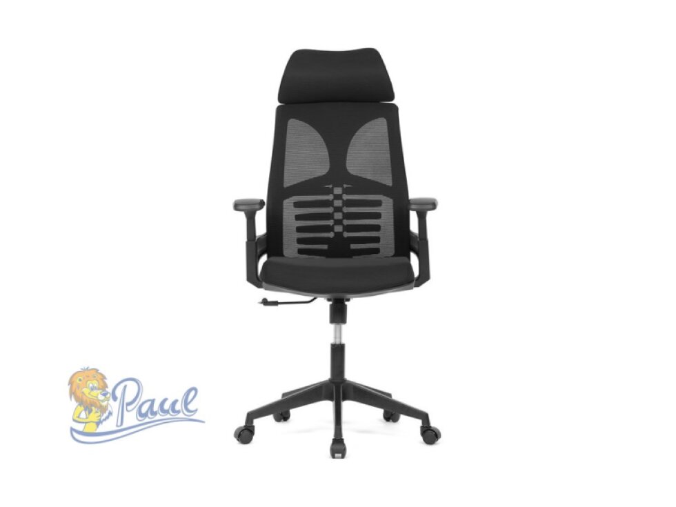 Židle kancelářská, černá MESH, plastový kříž