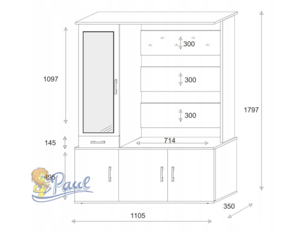 Předsíňová stěna Rolls 2