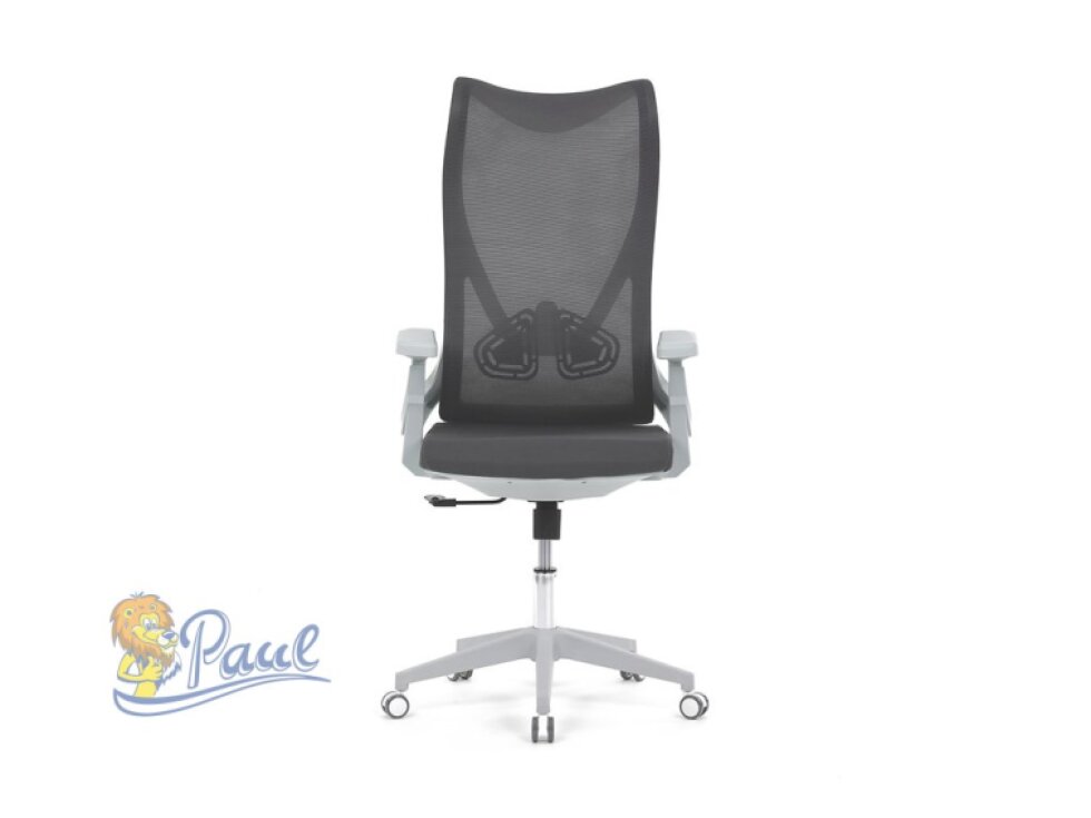 Židle kancelářská, šedý MESH, bílý plast, plastový kříž