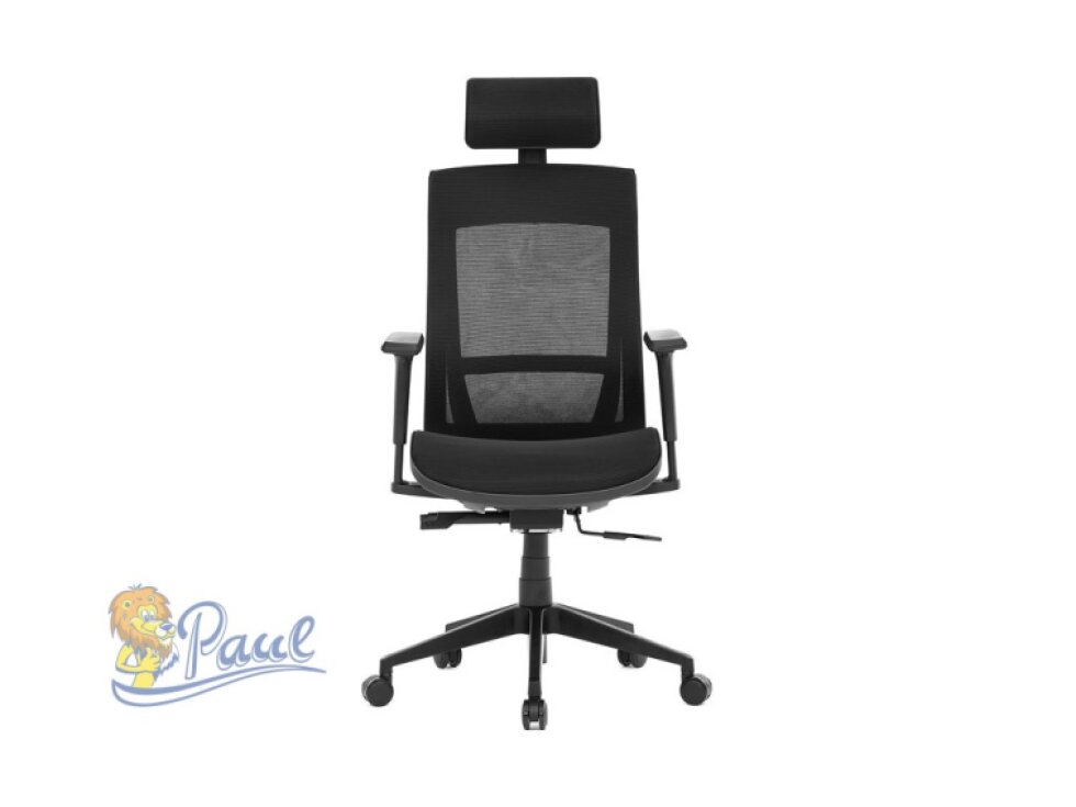 Kancelářská židle, černá látka, plastový kříž, výškově stavitelné područky, kolečka pro tvrdé podlahy