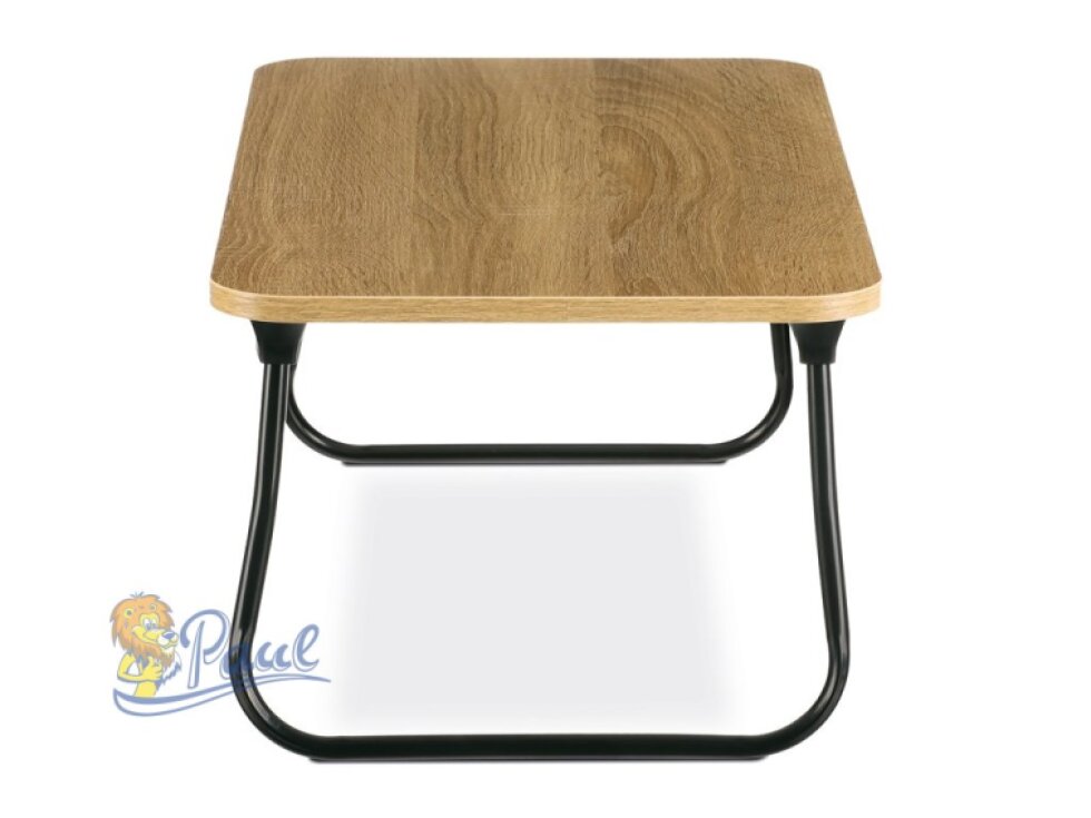 Skládací stolek na notebook, dekor dub, černý kov