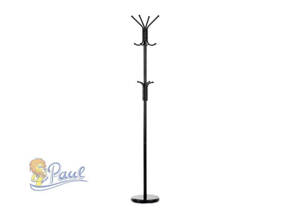 Věšák, kov, černá, 80001-06B BK