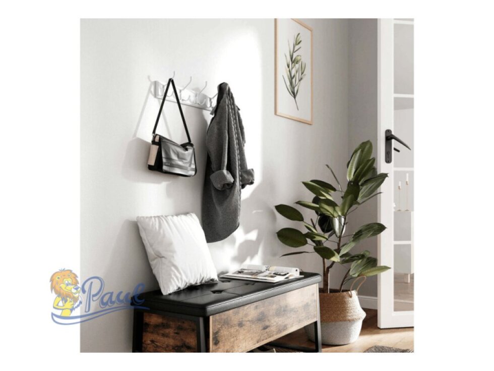 Věšák, dřevo, bílá, ABP-E1030 WT