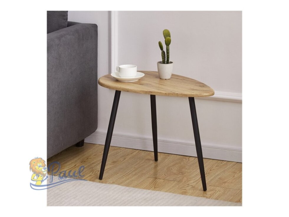 Konferenční stůl, MDF deska, dekor divoký dub, černý kov