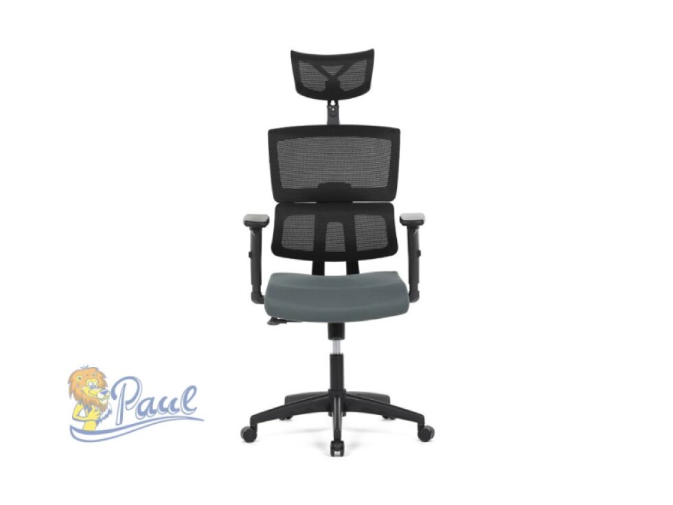 Kancelářská židle, potah šedá látka a černá síťovina MESH, houpací mech.