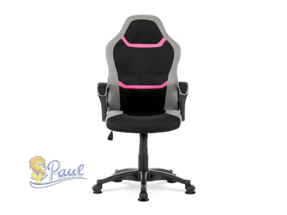 Herní židle, houpací mechanismus, růžová látka, KA-L611 PINK