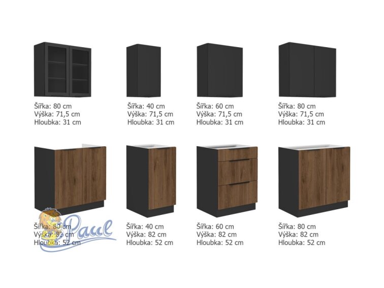 Kuchyňská linka 260 cm Siena / Monza