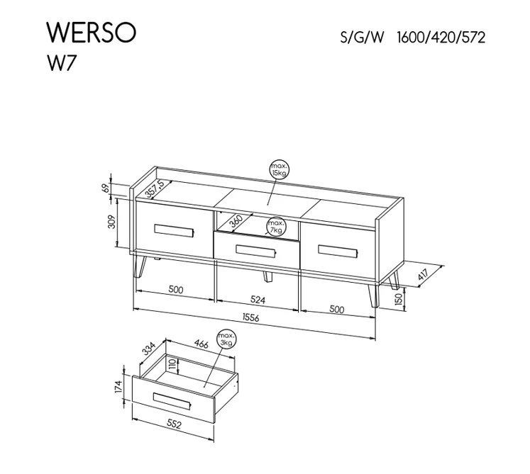 Televizní stolek Werso W7
