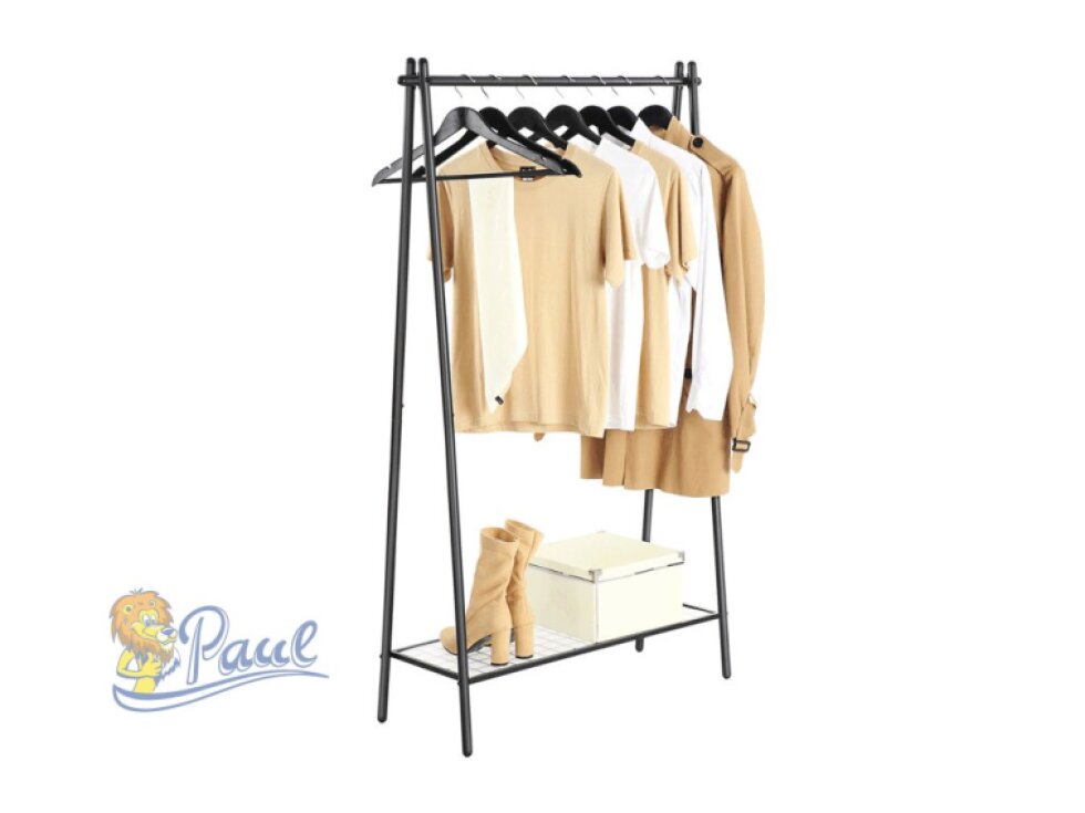 Stojanový věšák, kov, černá, AUV-E1023 BK