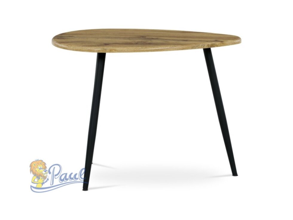 Konferenční stůl, MDF deska, dekor divoký dub, černý kov