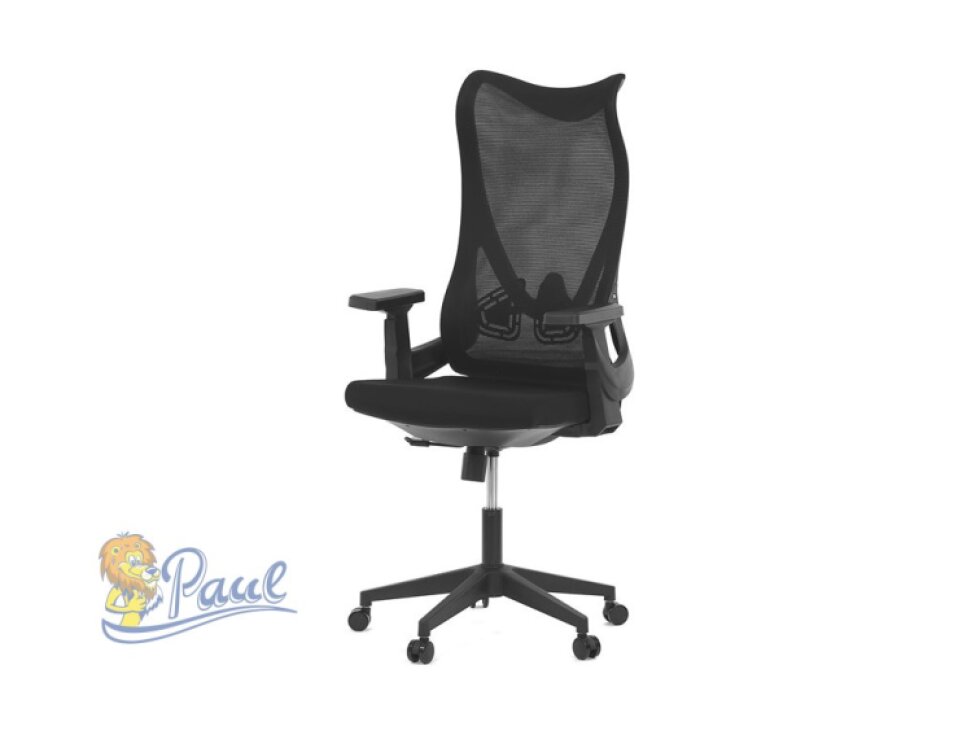 Židle kancelářská, černá MESH, plastový kříž