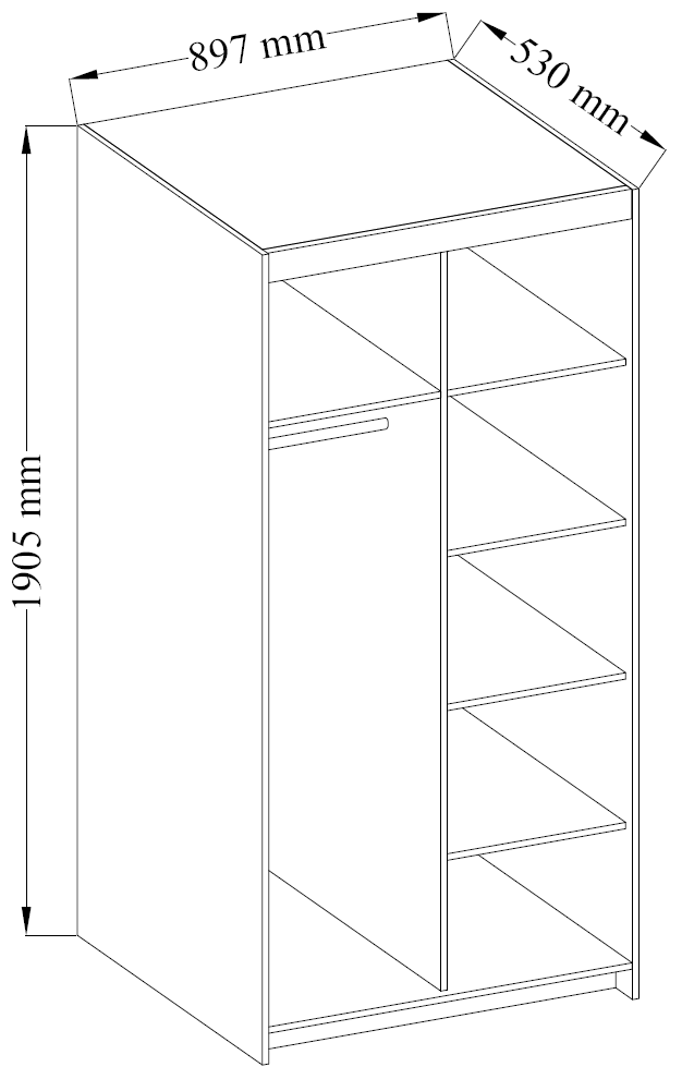 Šatní skříň Elena 2D