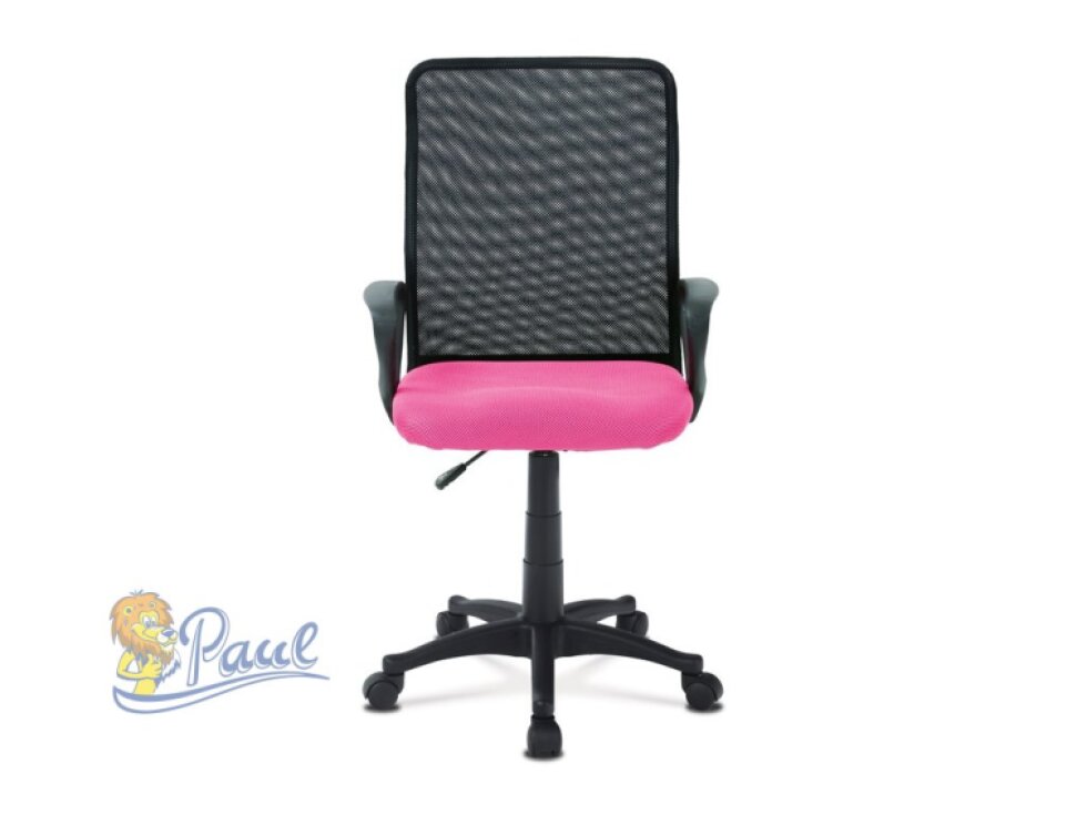Kancelářská židle, látka MESH růžová / černá, plyn.píst