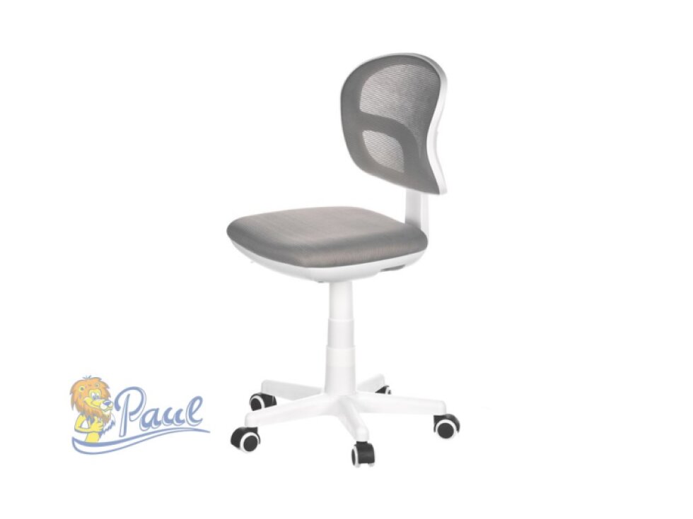 Dětská židle, šedá síťovina, černý plastový kříž, kolečka na tvrdé podlahy