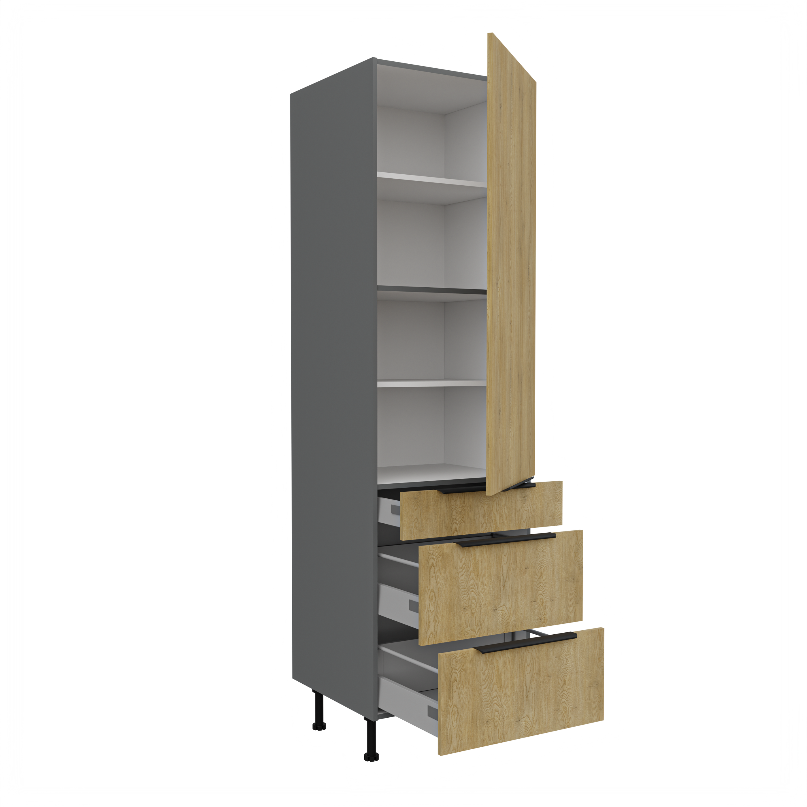 Vysoká potravinová skříňka Cremona ANT 60 DKS-215 3S 1F - Premium Box