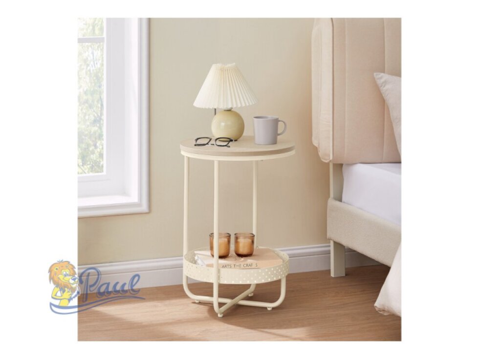 Odkládací stolek 40x40x55cm, mdf, bělený dub, AKF-E1015 CRM