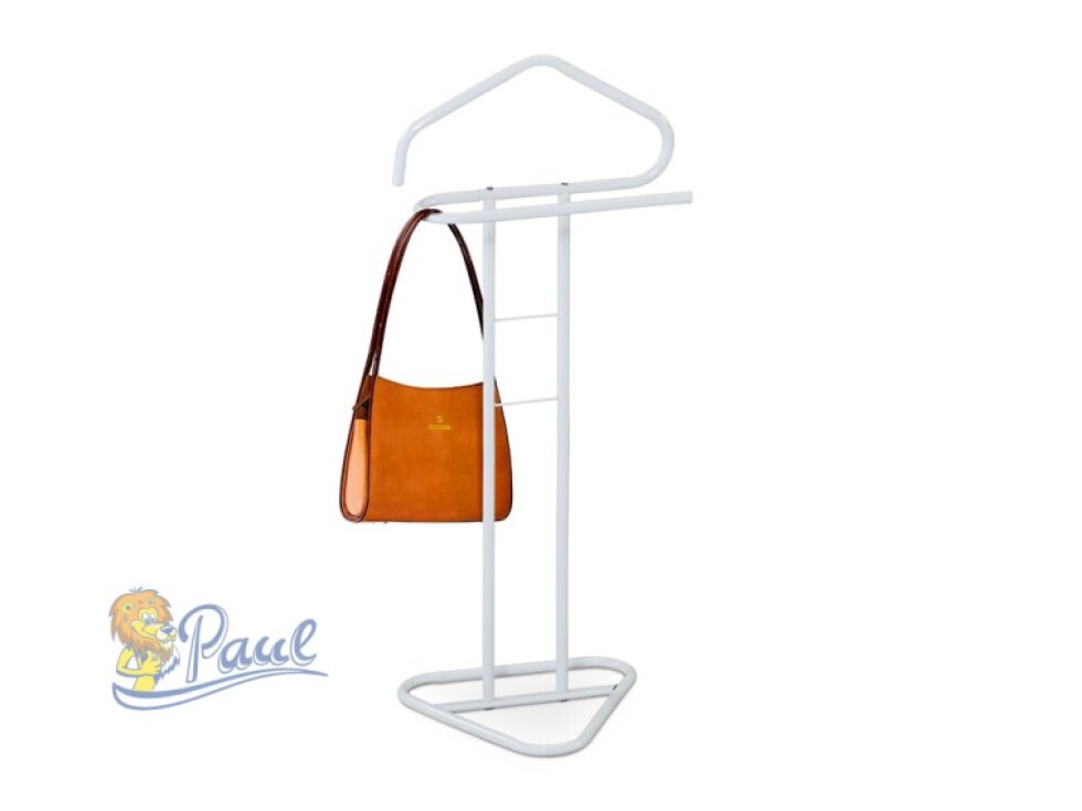 Němý sluha, výška 108 cm, kovová konstrukce, bílý matný lak, nosnost 4 kg