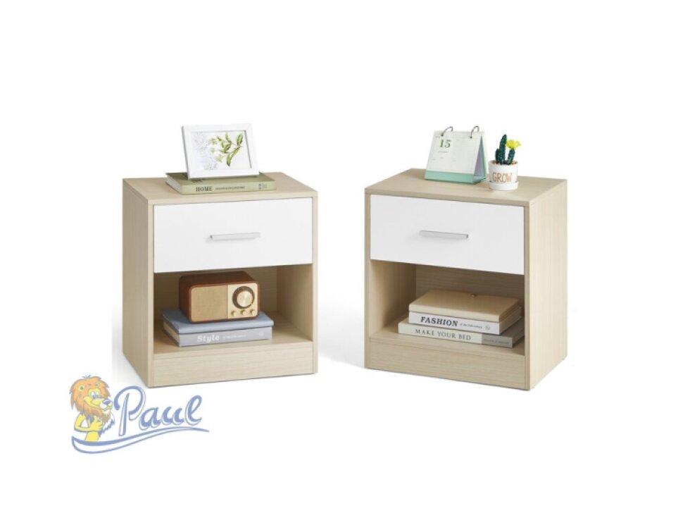 Odkládací stolek 39x28x41cm, mdf, bělený dub, ANT-E1081 BUK