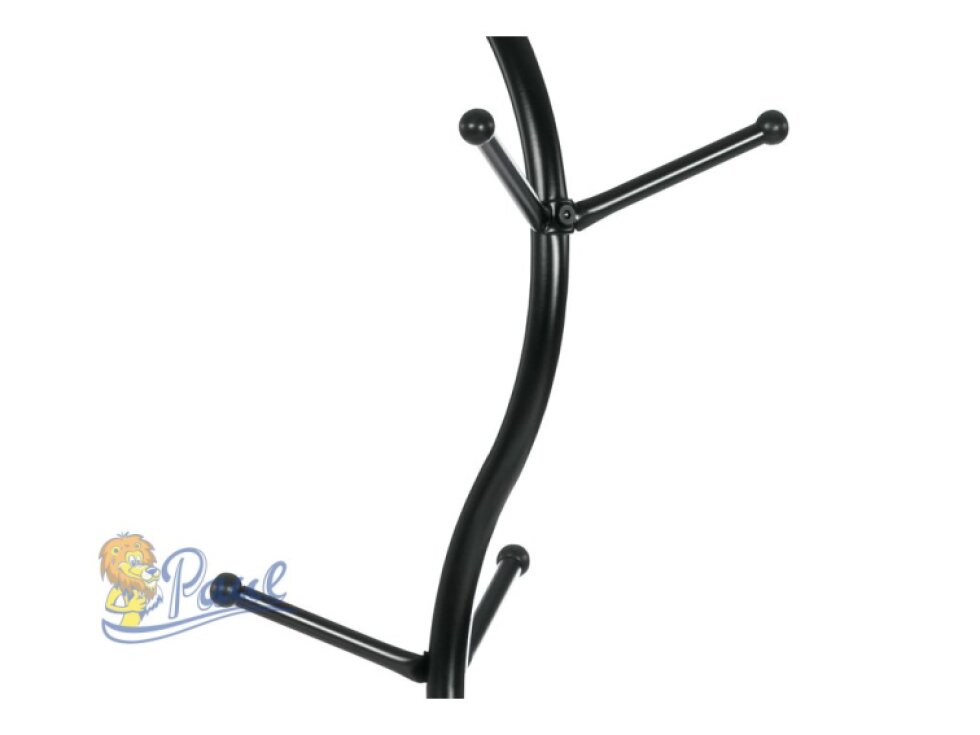 Věšák stojanový, výška 180 cm, kovová konstrukce, černý matný lak, nosnost 10 kg