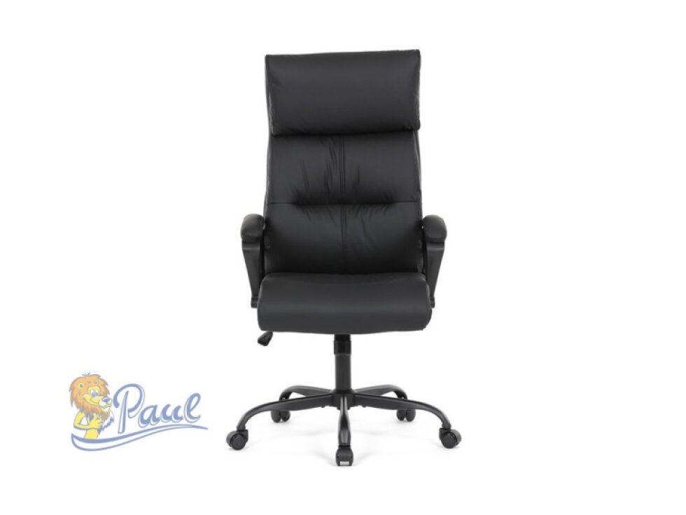 Kancelářské křeslo, černá ekokůže, taštičkové pružiny, kovový kříž, kolečka na tvrdé podlahy