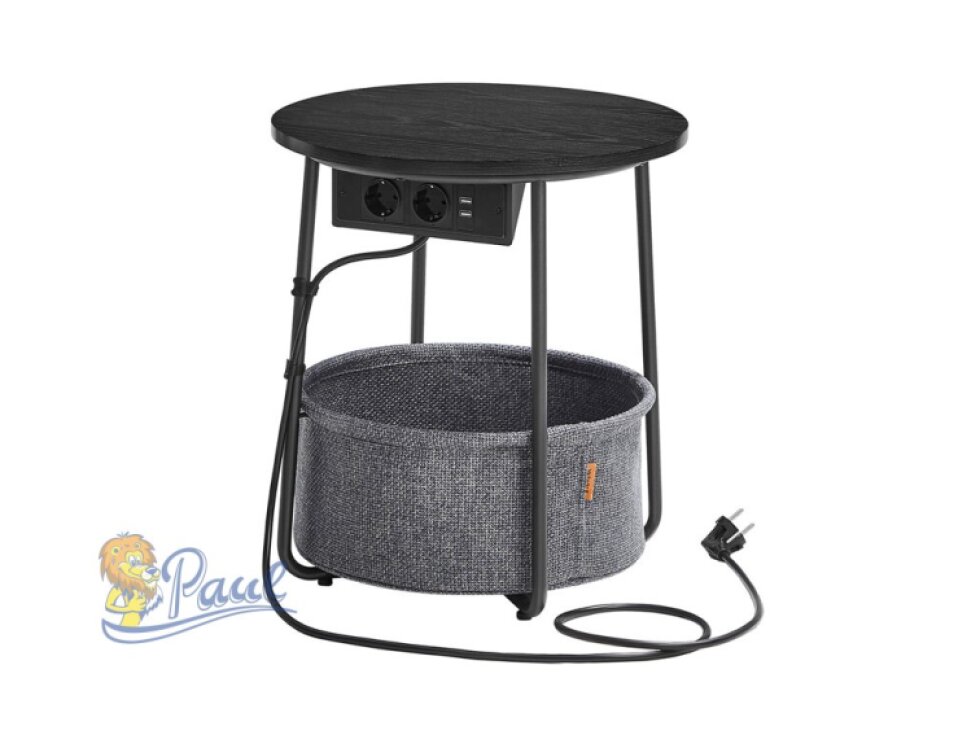 Odkládací stolek 45x45x50cm, mdf, černá, AKF-E1028 BK