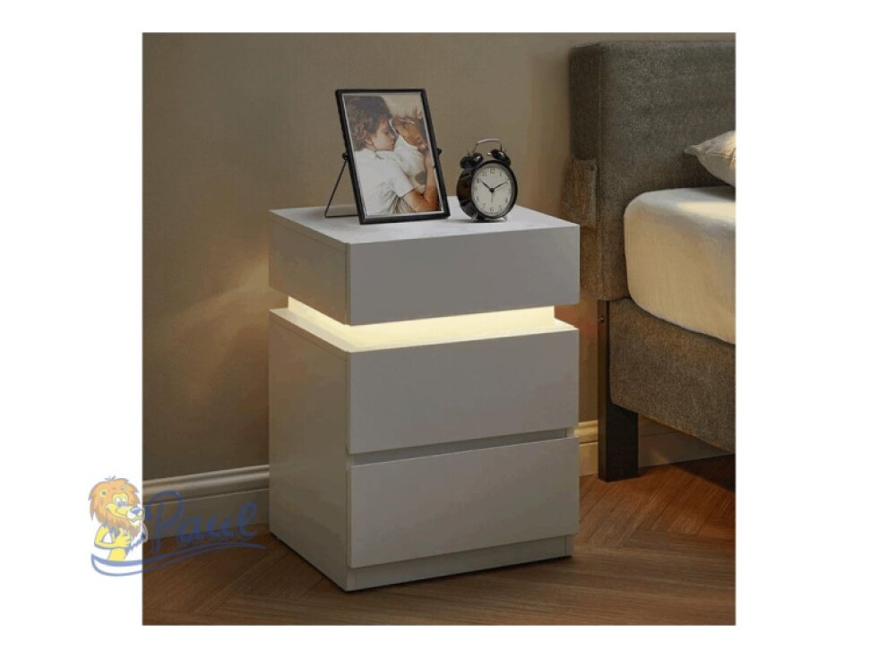 Noční stolek 40x35x55cm, mdf, bílá, ANT-E1163 WT