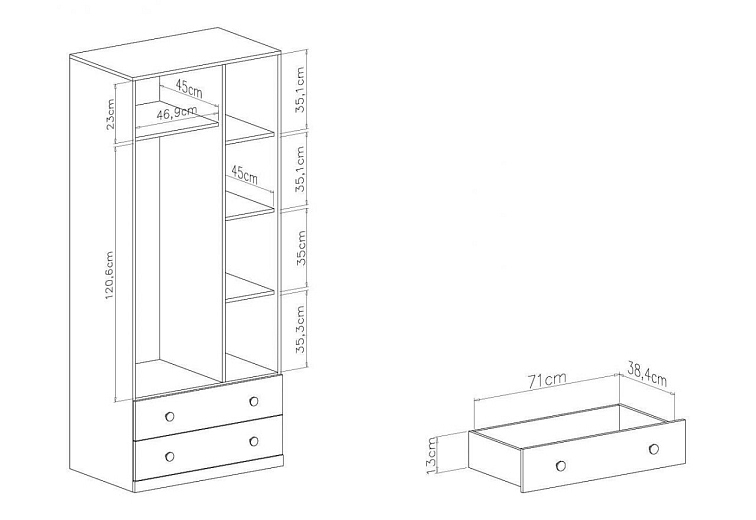 Šatní skříň Pixel PX3