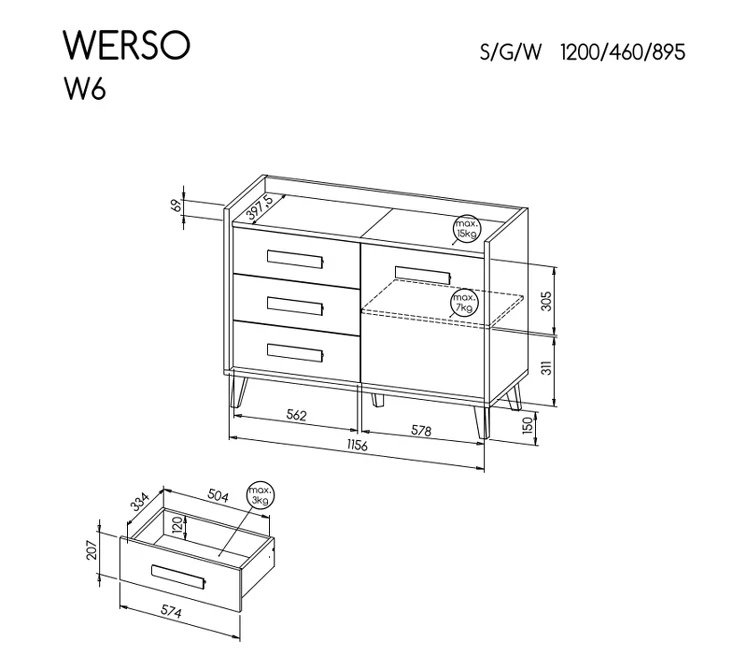 Komoda Werso W6