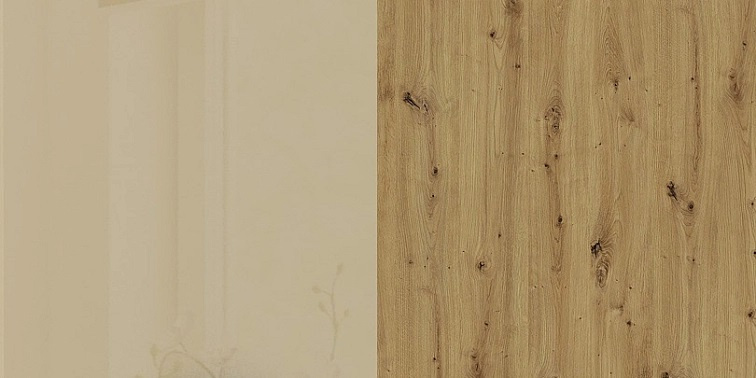 Rohová kuchyňská linka 275 x 140 cm Artisan 1 - Dub artisan + Cappucino lesk