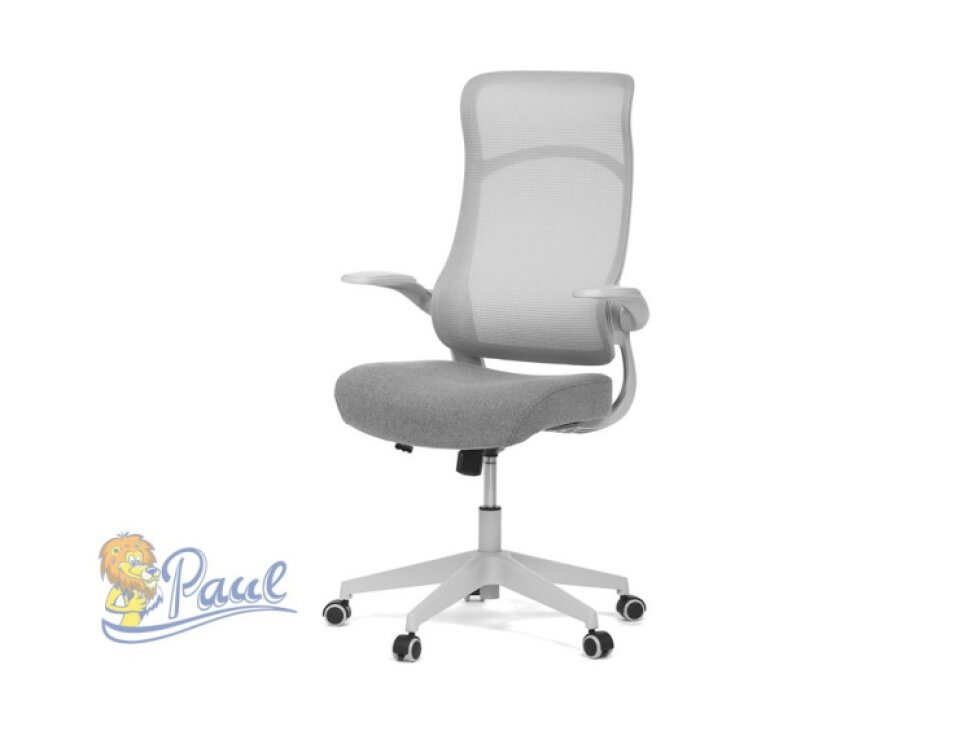 Kancelářská židle, houpací mech., šedá MESH, plast. Kříž