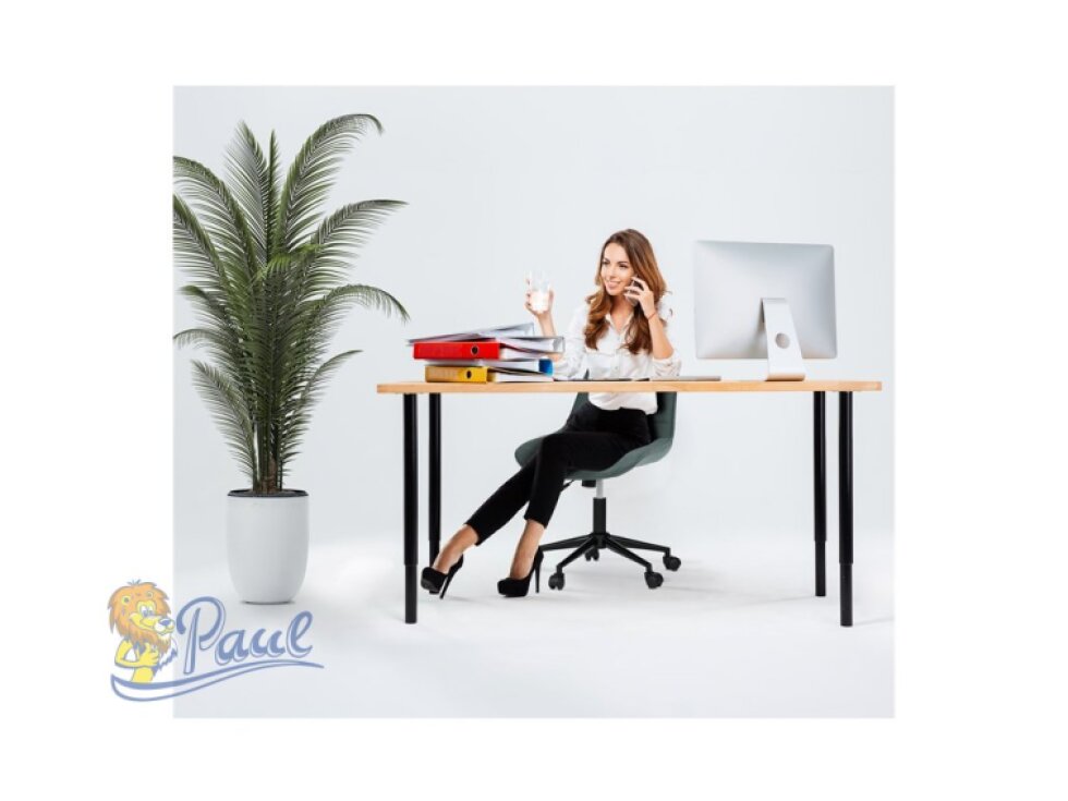 Židle kancelářská, zelená látka v dekoru broušené kůže, černý kovový kříž