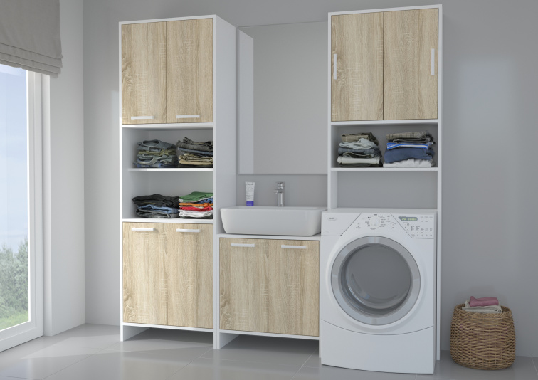 Vysoká skříňka nad pračku Mela II 2F
