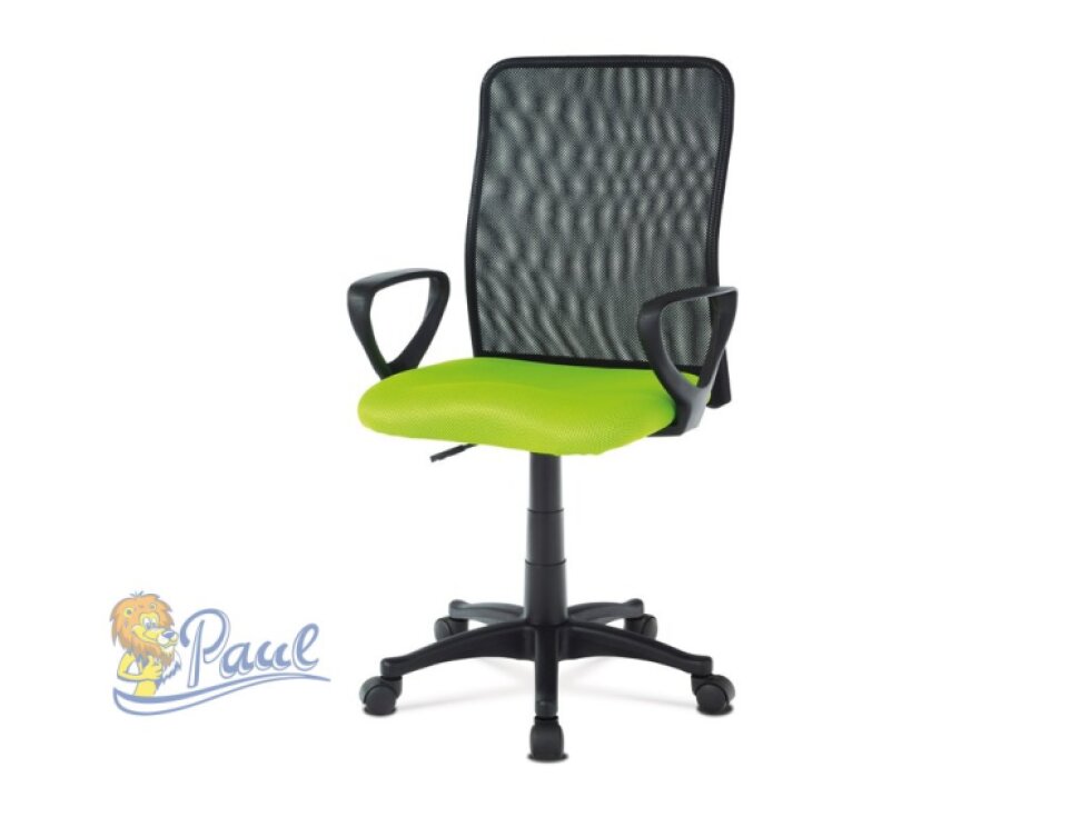 Kancelářská židle, látka MESH zelená / černá, plyn.píst