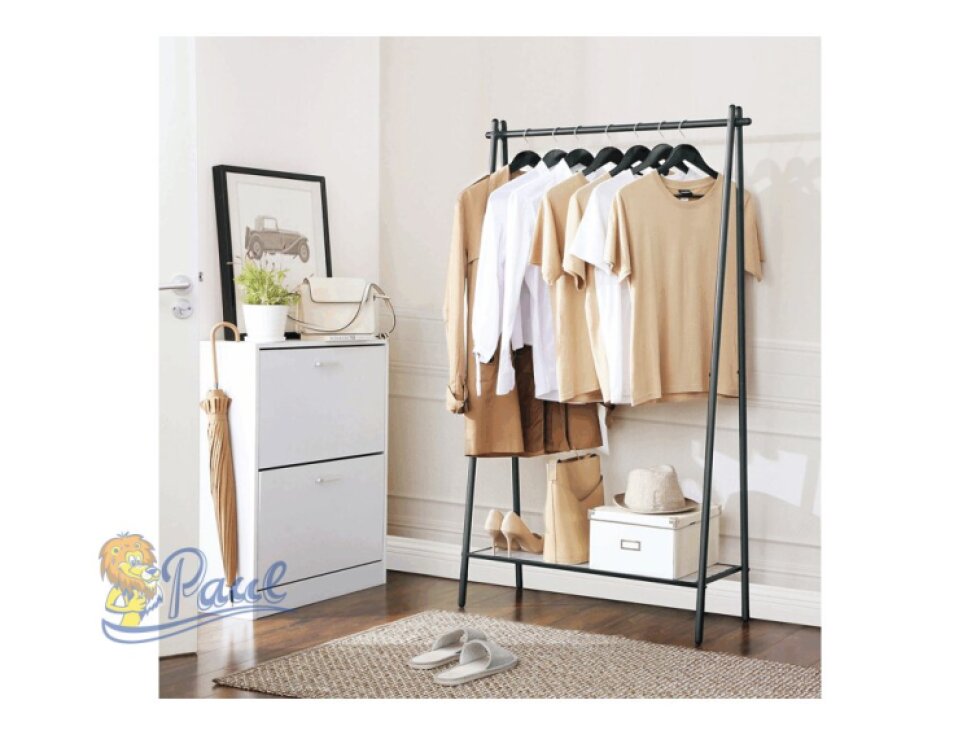 Stojanový věšák, kov, černá, AUV-E1023 BK