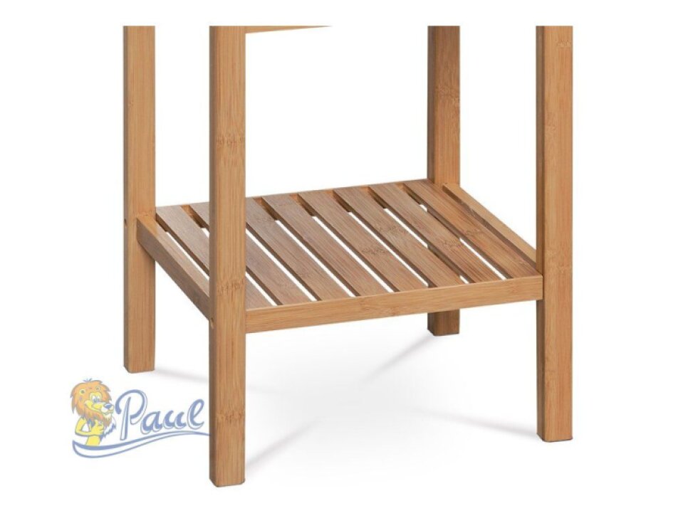 Regál, 3 police, masiv bambus, přírodní odstín, nosnost 9 kg