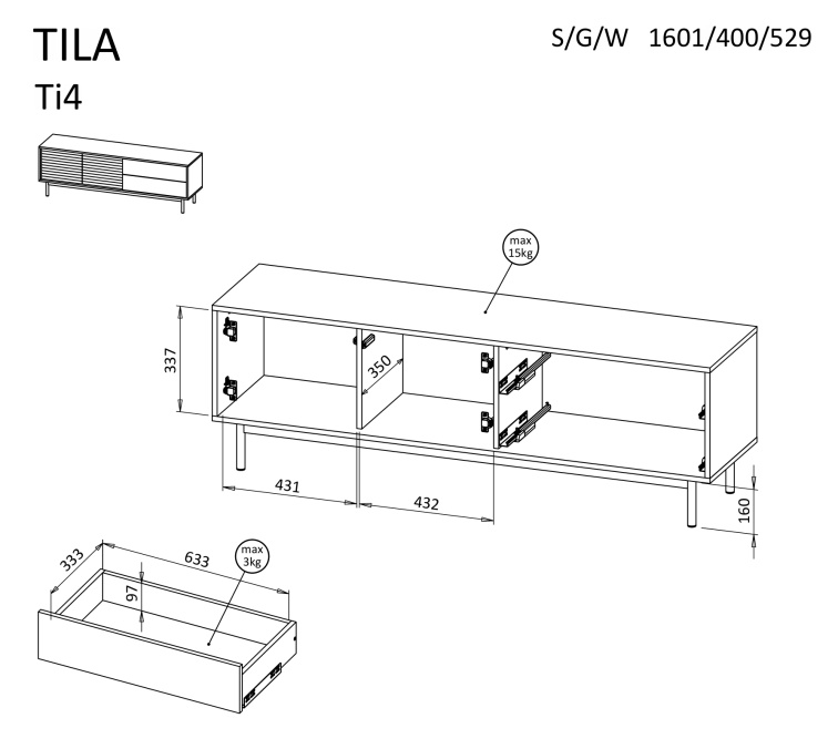 Televizní stolek Tila TI4