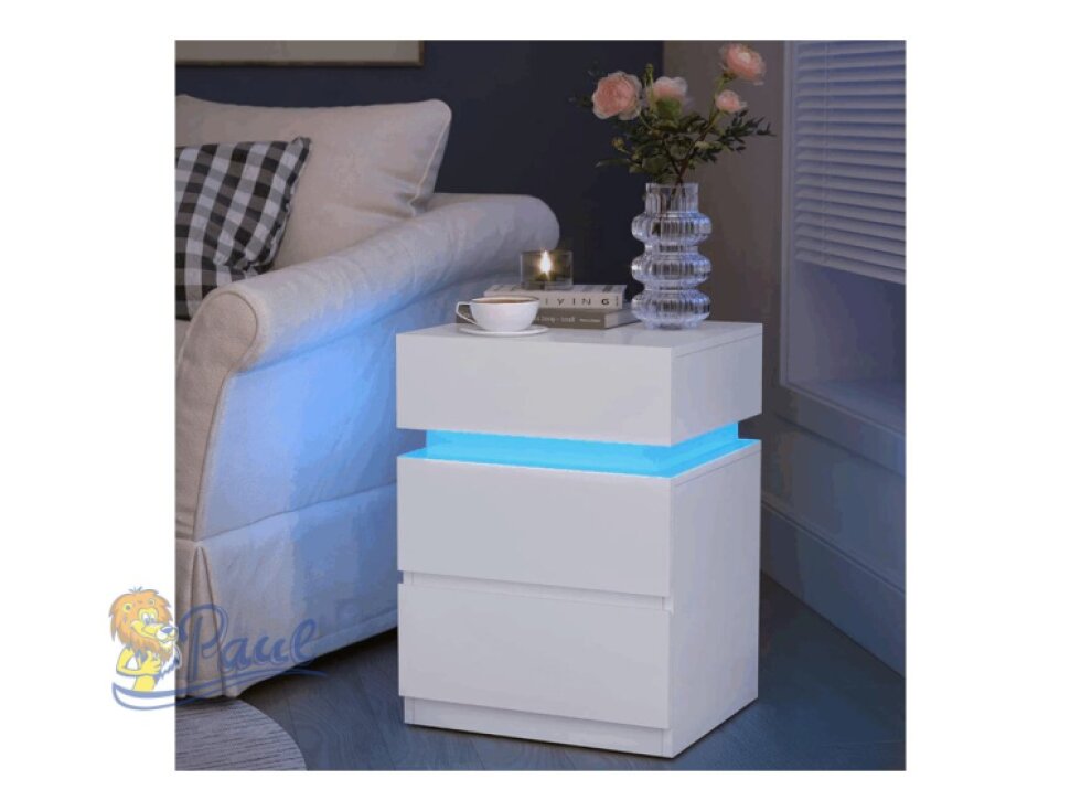 Noční stolek 40x35x55cm, mdf, bílá, ANT-E1163 WT